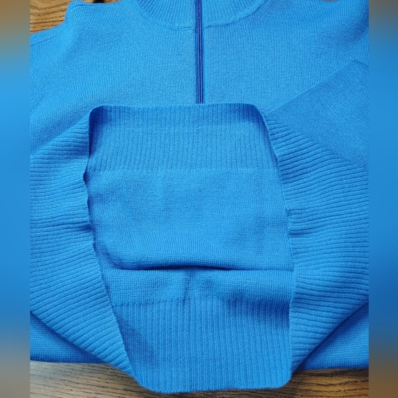 Serac 100% wool sweater, ½ zipper, pullover Men's Turtleneck Winter Blue sz XL. - Picture 13 of 14